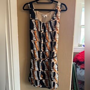 Stylish Black and Brown Patterned Dress/ GLAM/ Sz Large